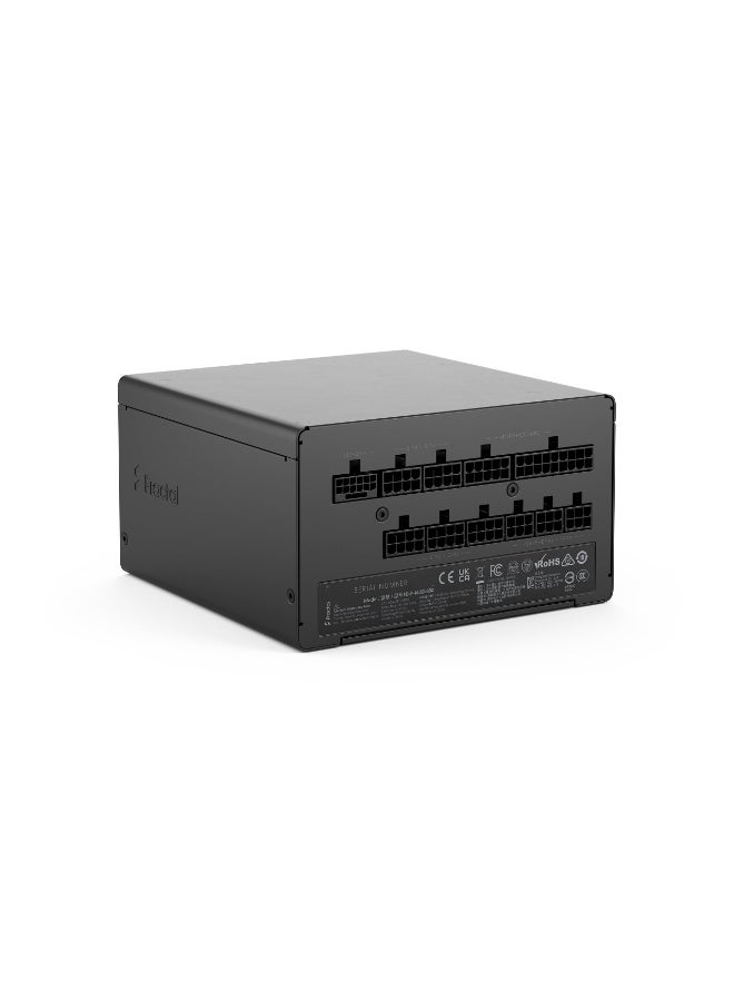 فراكتال ديزاين مزود طاقة Ion 3 Gold بقدرة 850 واط، معياري بالكامل، ATX 12V 3.1، كفاءة 80 PLUS Gold، جاهز لـ PCIe Gen5، كابلات مسطحة فائقة المرونة، تبريد شبه سلبي بدون دوران في الدقيقة، مكثفات يابانية تتحمل 105 درجة مئوية، مروحة Momentum مقاس 14 سم، حماية متعددة، أسود | FD-P-IA3G-850 - Image 1